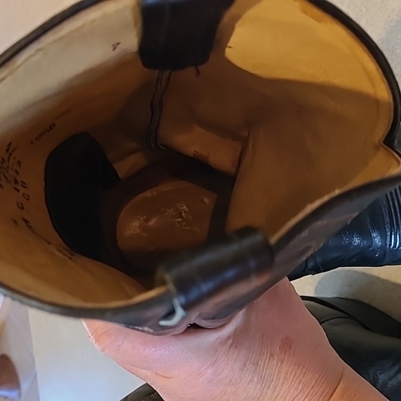 Tony Lama Men's 10.5D Style C 1912 Black Leather Cowboy boots - Picture 14 of 16